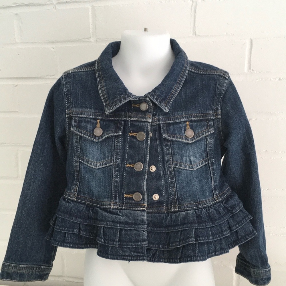 Classic Denim Blue Jean Girls Toddler Jacket Size 4 T